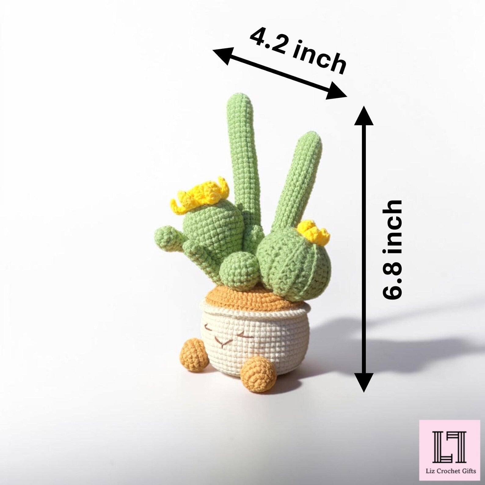 Gehäkelter Blumenakzent Kaktus