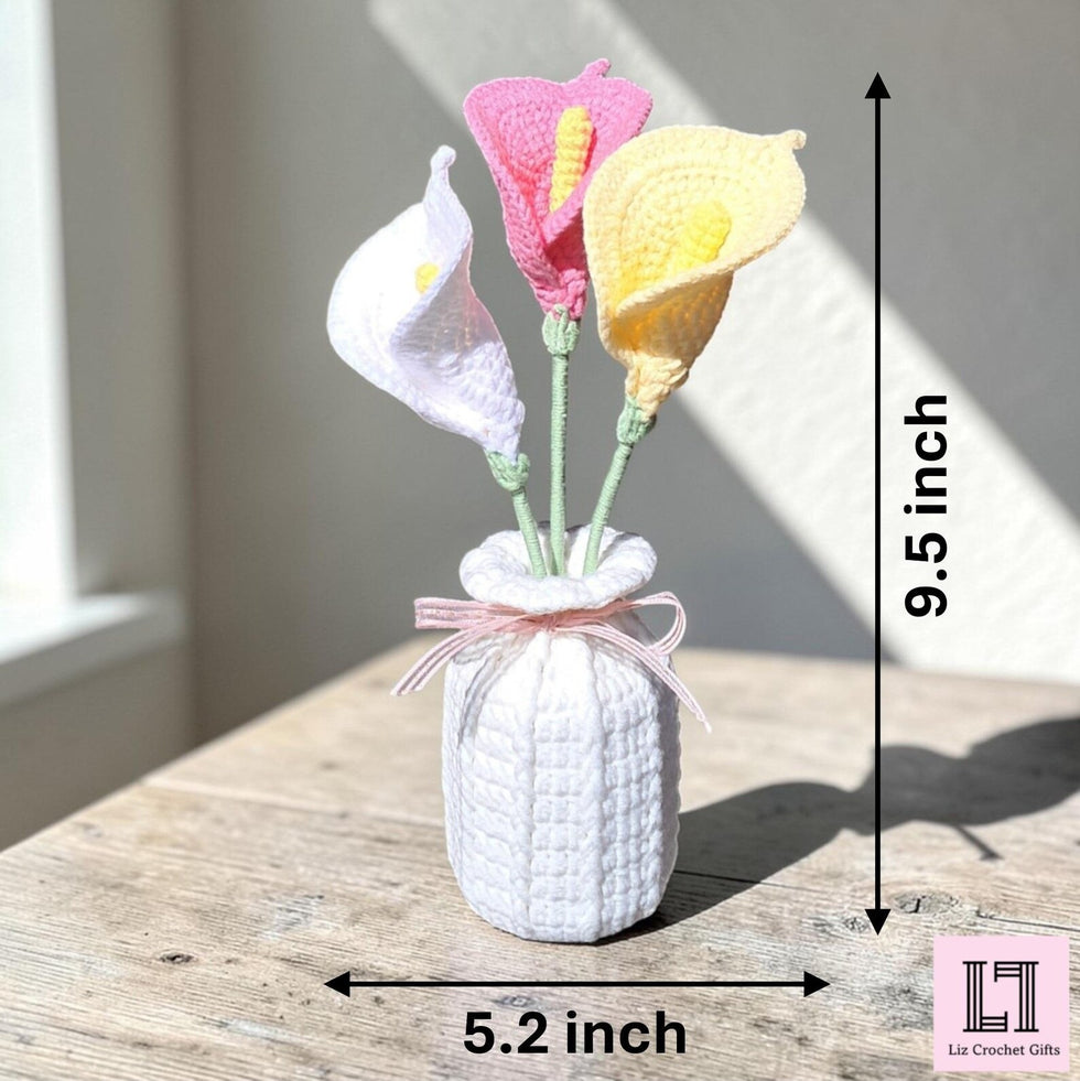 Gehäkelter Blumenstrauß Calla