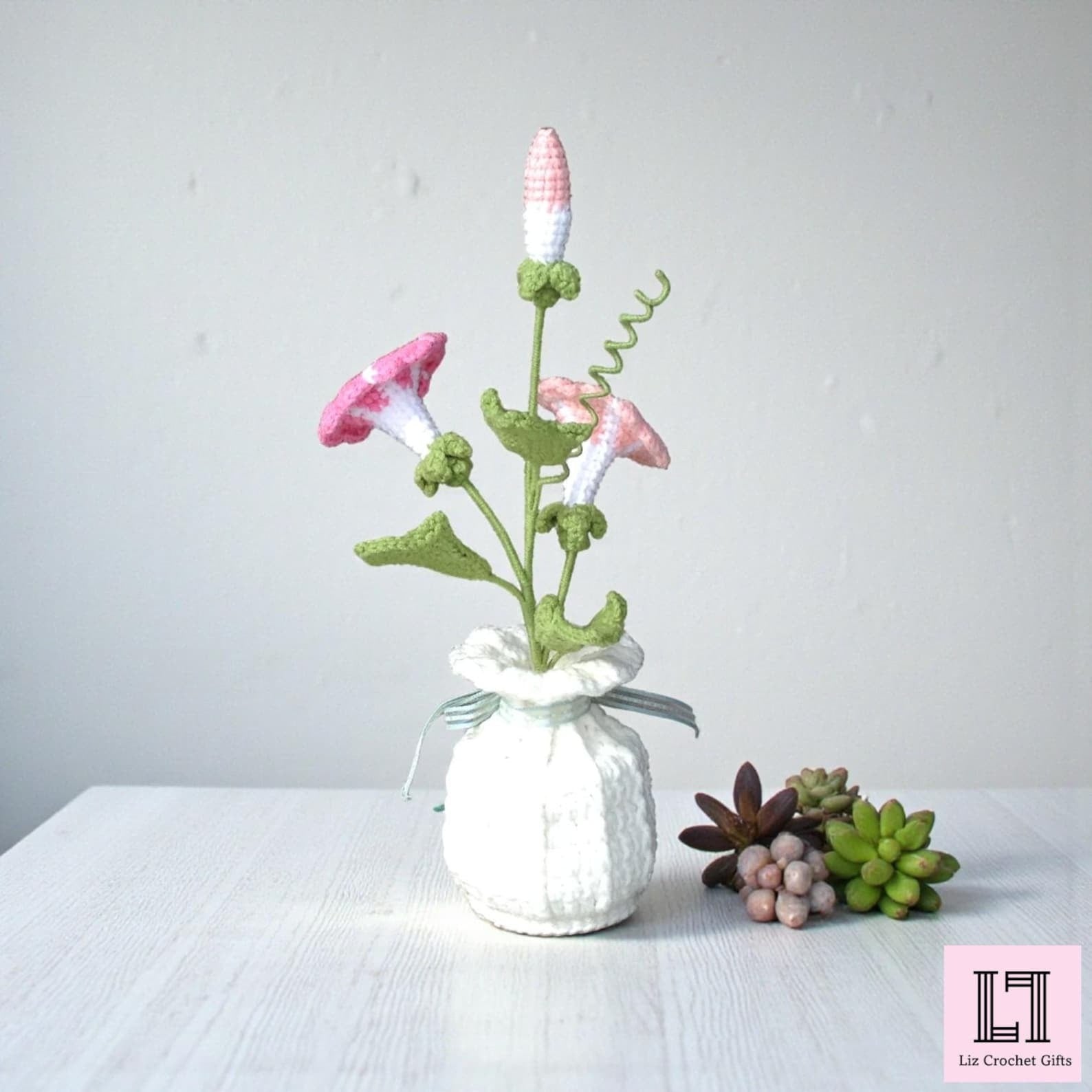 Gehäkelter Blumenstrauß Prunkwinde