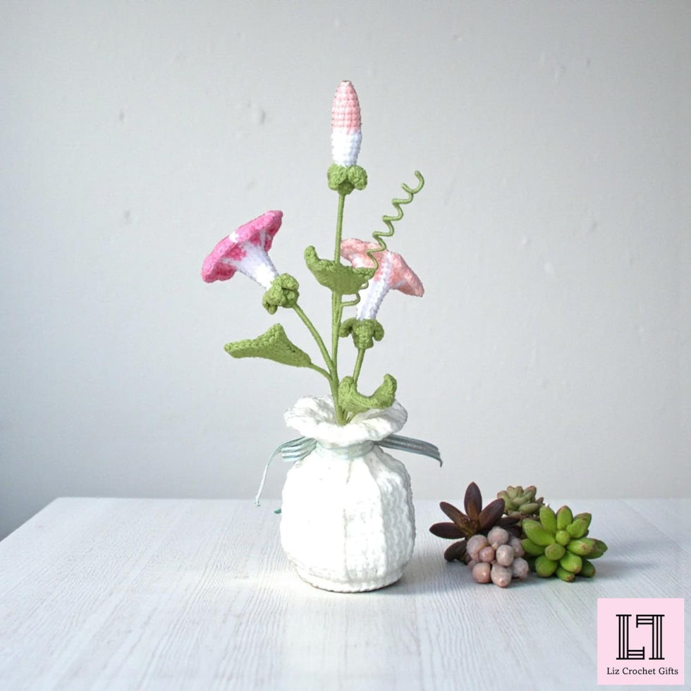 Gehäkelter Blumenstrauß Prunkwinde
