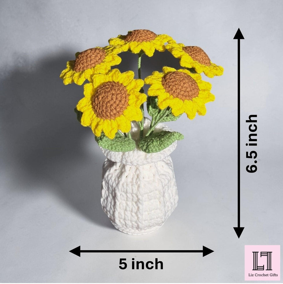 Gehäkelter Blumenstrauß Sonnenblume