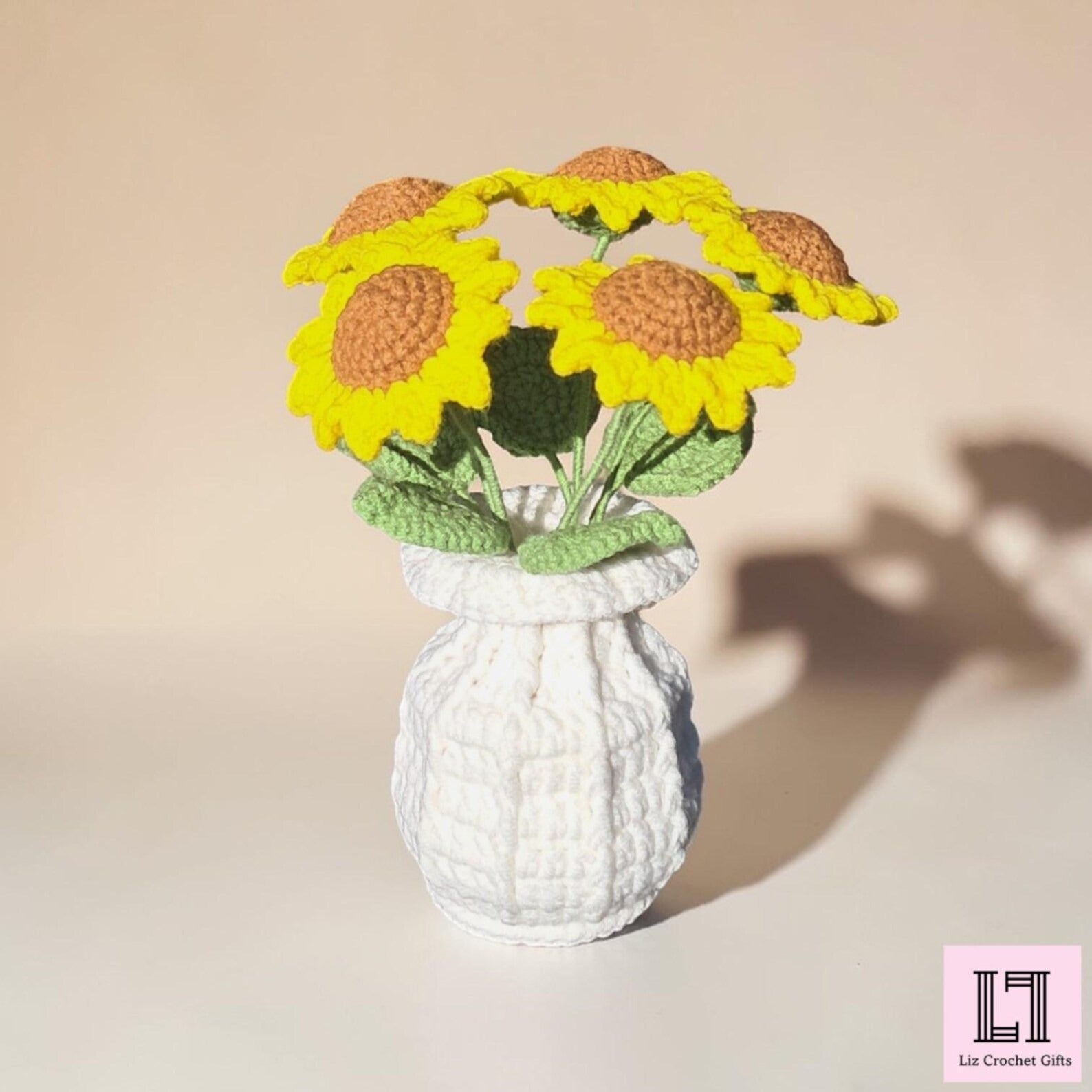 Gehäkelter Blumenstrauß Sonnenblume