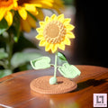 Gehäkelter Sonnenblumen-Handyhalter