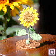 Gehäkelter Sonnenblumen-Handyhalter