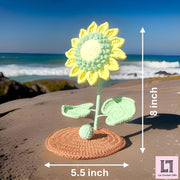 Gehäkelter Sonnenblumen-Handyhalter