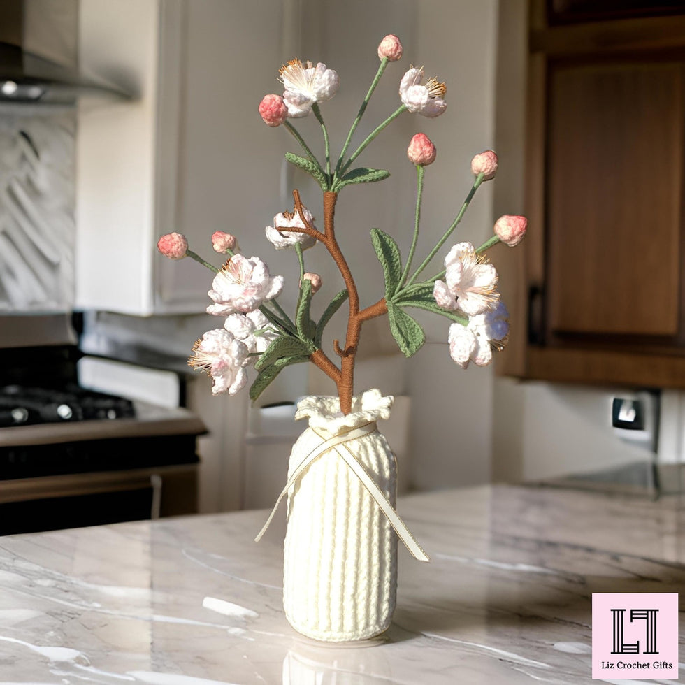 Gehäkeltes Blumenarrangement Begonie