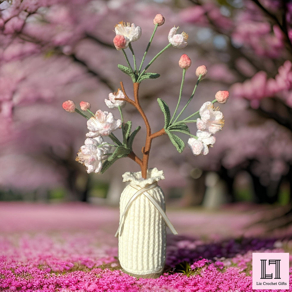 Gehäkeltes Blumenarrangement Begonie