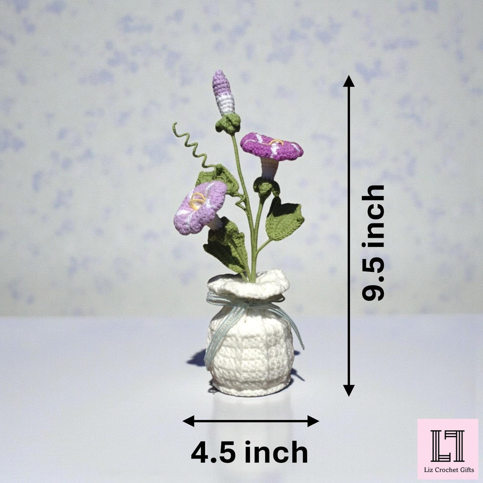 Gehäkeltes Blumenarrangement Prunkwinde