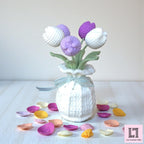 Gehäkeltes Blumenarrangement Tulpe