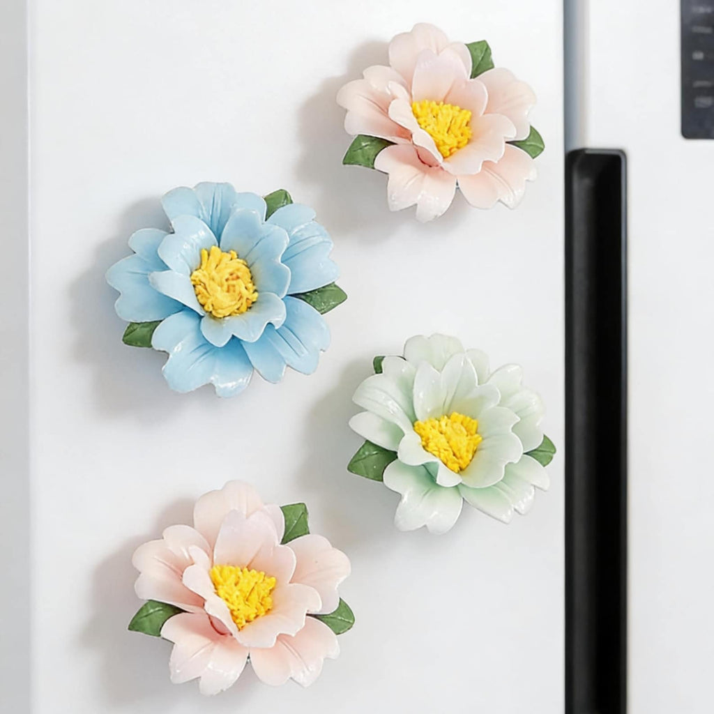Handgemachte Keramik-Blumenmagnete