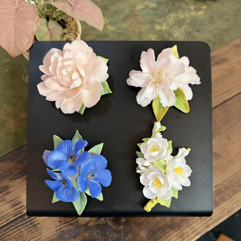 Handgemachte Keramik-Blumenmagnete