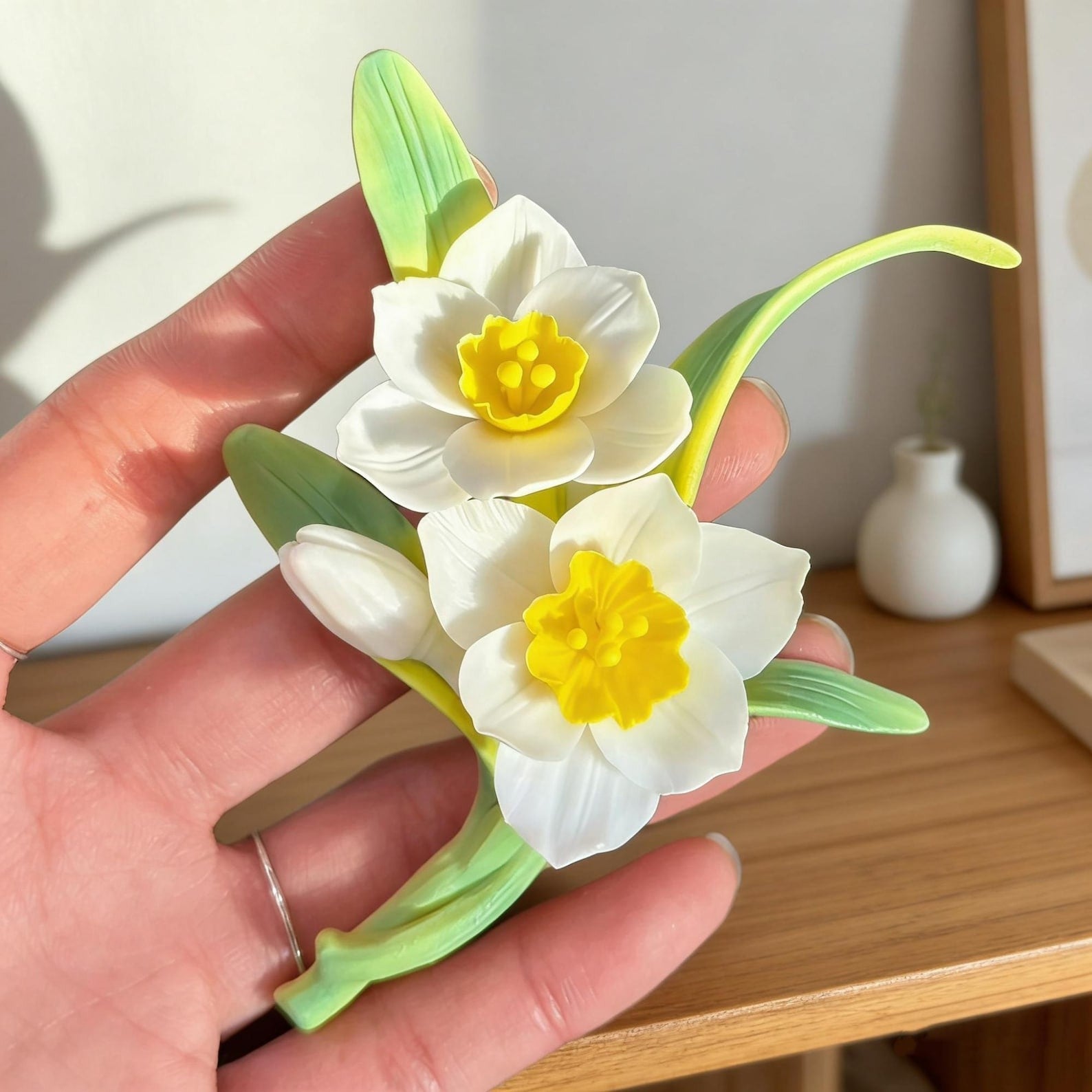 Handgemachte Keramik-Blumenmagnete