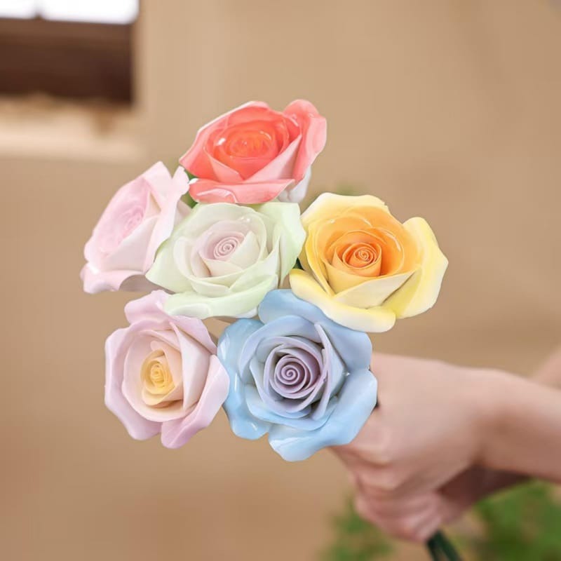 Handgemachte Keramik-Gartenblume Rose
