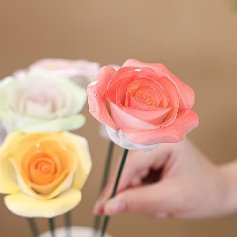 Handgemachte Keramik-Gartenblume Rose
